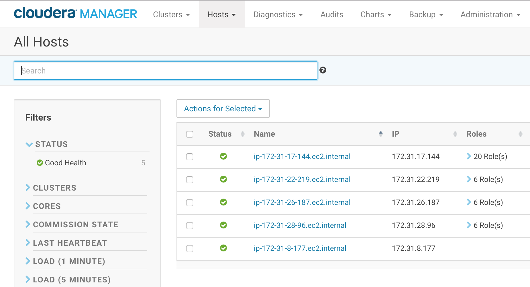 All Hosts dashboard UI
screenshot example