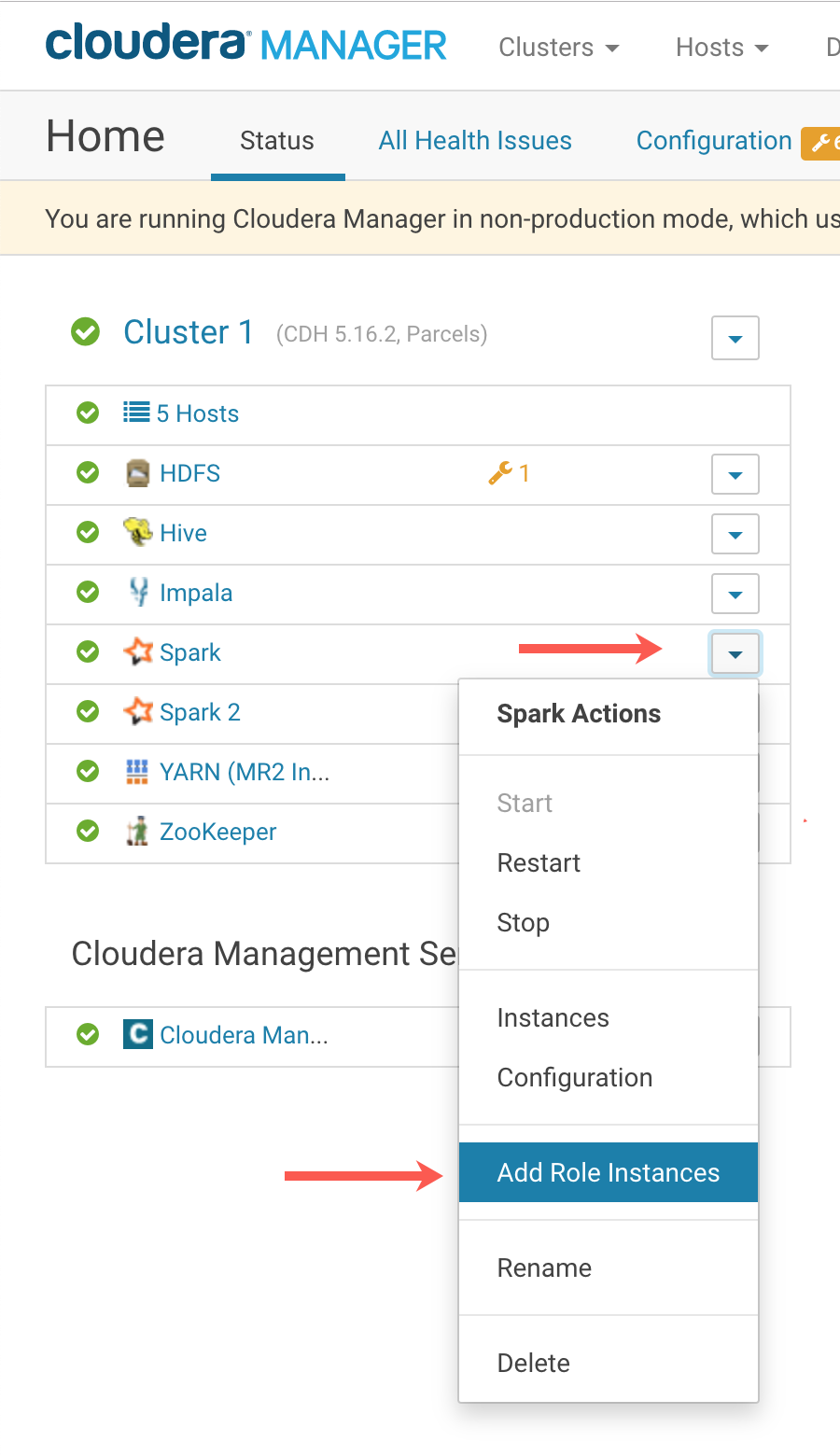Add Role Instances
option selected UI screenshot example