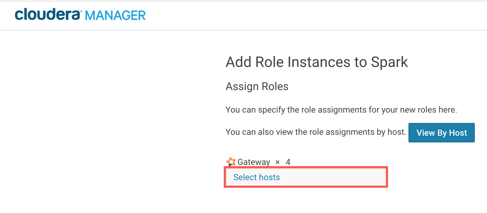 Select Hosts option
selected UI screenshot example